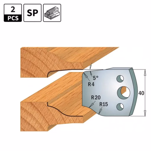 Profielmessen voor profielfreeskop I=40mm profiel 100