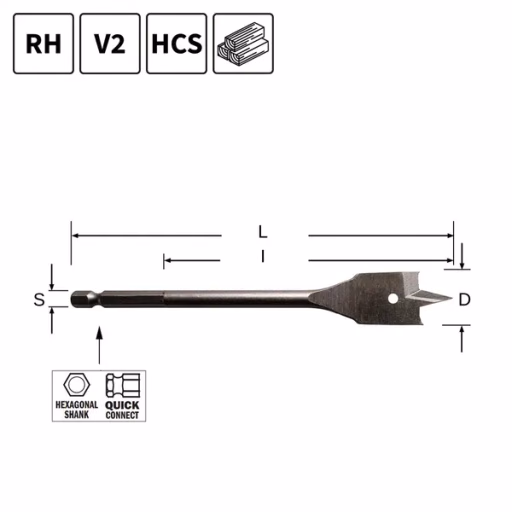 Speedboor, D=26mm L=150mm