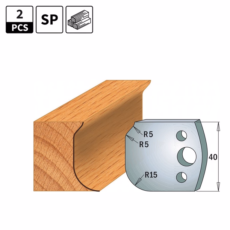 Profielmessen voor profielfreeskop I=40mm profiel 60