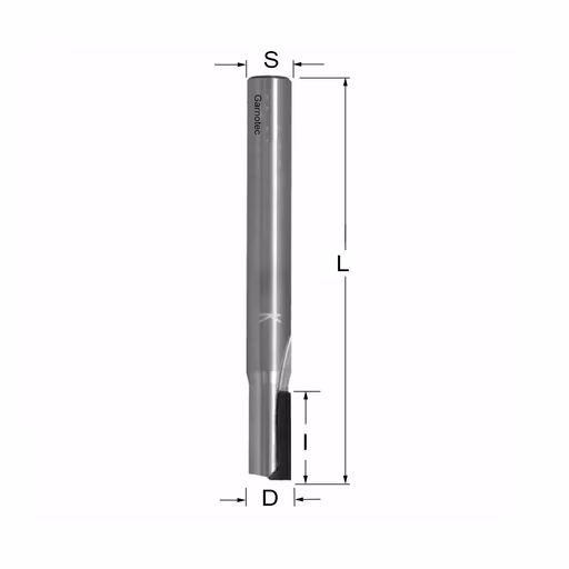 Diamantfrees met negatieve snij-plakket PCD Z1 D=8mm S=8mm L=75mm I=20mm