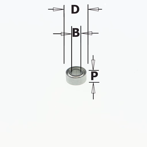 Standaard kogellager D=6,35mm B=3,17mm P=2,8mm