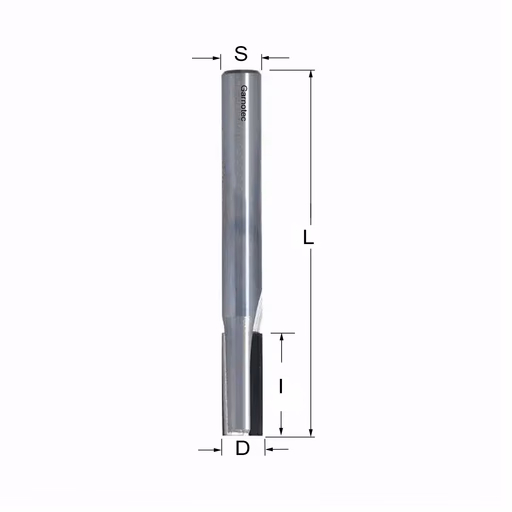 Diamantfrees met negatieve snij-plakket PCD Z2 D=8mm S=8mm L=70mm I=20mm
