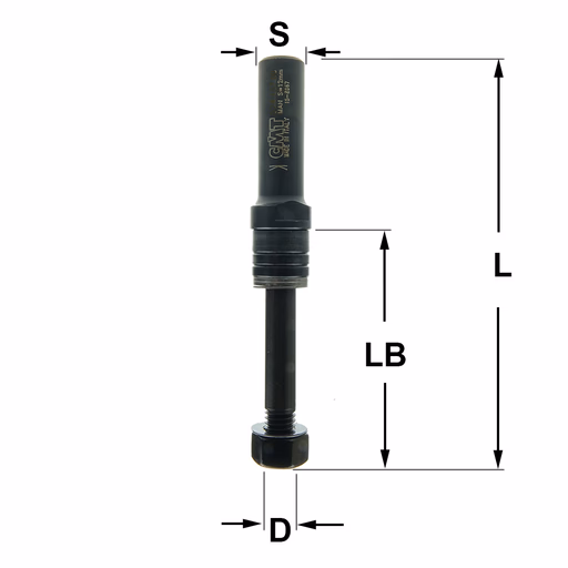 Spindel zonder kogellager S=1/2" L=100mm LB=57mm