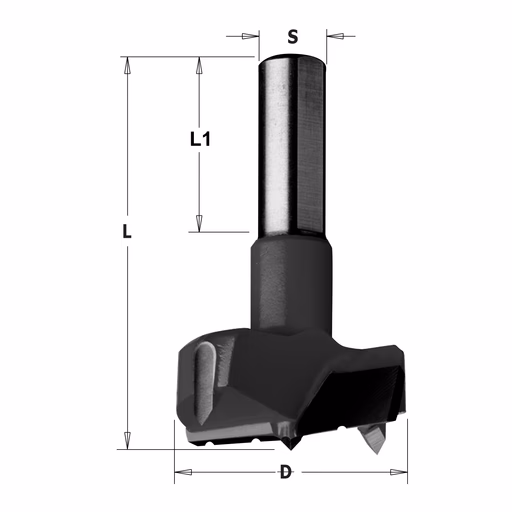 Cilinderkopboor D=45, rechts L=70mm L1=26mm · 369.450.11C