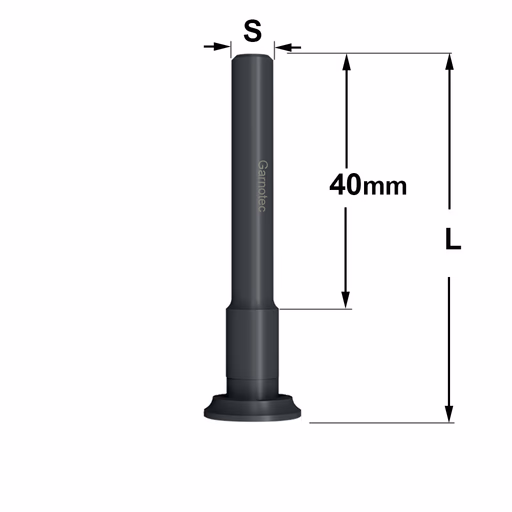 Spindel zonder kogellager S=6,35mm S=1/4" L=55mm