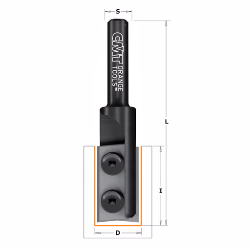 Rechte groeffrees, HWM D=16mm S=8mm L=77mm I=28,3mm