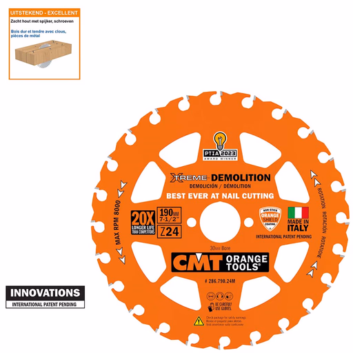 Cirkelzaag voor extreme sloopwerkzaamheden D=190mm B=30mm