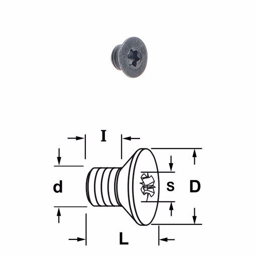 Conische torx bout D=9mm S=T15 L=6,5mm I=4,7mm