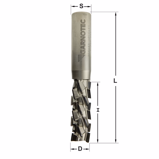 Diamant frees met scherende snij-plaketten D=16mm L=102mm I=45mm Z3 (24 DP+1) NEG