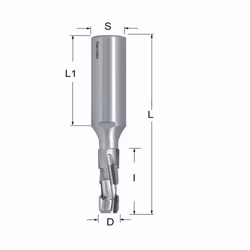 Diamantfrees PCD Z2+2 Nesting D=12mm L=99mm I=35mm (8 PCD+1 HM)