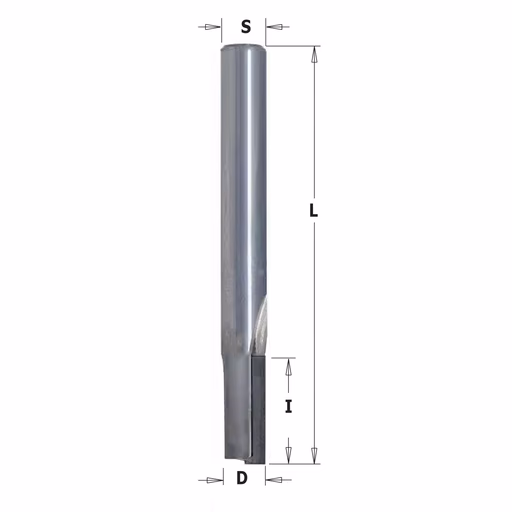 Diamant frees met een rechte snij-plakket D=8mm S=8mm I=20mm