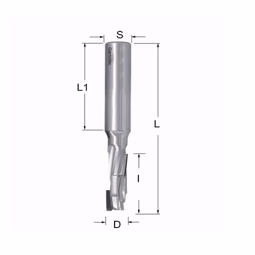 Diamantfrees PCD Z1+1 D=10mm L=76mm I=25mm (3 PCD+1 HM)