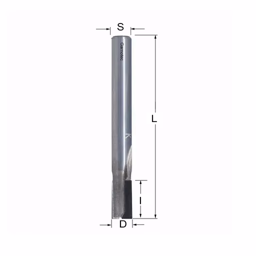 Diamantfrees met negatieve snij-plakket PCD Z2 D=8mm S=8mm L=70mm I=15mm