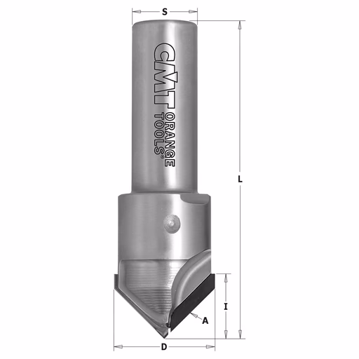 Diamant V-groeffrees D=30mm L=95mm I=15mm Z2