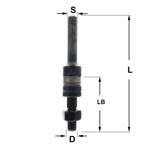 Spindel zonder kogellager lange serie S=8mm L=86mm