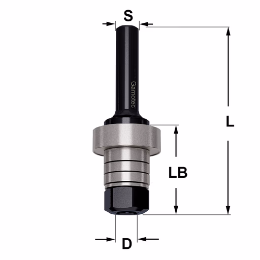 Spindel met kogellager S=1/2" L=67,5mm LB=26mm