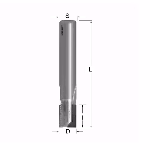 Diamantfrees met negatieve en positieve snij-plakket PCD Z2+1 D=12mm S=12mm L=70mm I=15mm