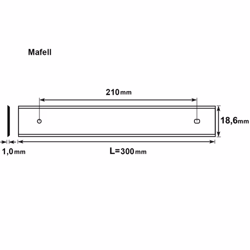 Brück schaafmes Kobalt 300x18,6x1,0