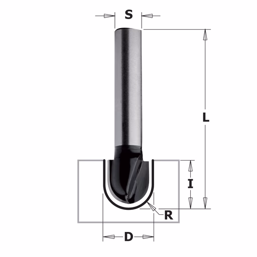 Holprofielfrees (contractor), HW D=6mm L=40mm I=9,5mm R=3mm