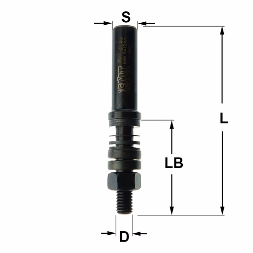 Spindel zonder kogellager S=1/2" L=81mm LB=40mm