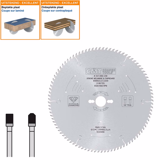 Diamantzaagblad voor plaat- en abrasieve materialen D=300mm K=3,2mm P=2,2mm Z96