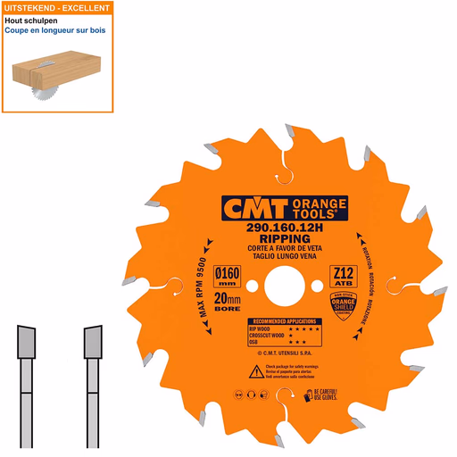 Schulpzaag voor draagbare machines D=160mm B=20mm K=2,2mm P=1,6mm