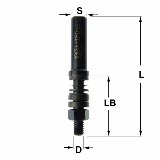 Spindel zonder kogellager lange serie S=12mm L=81mm