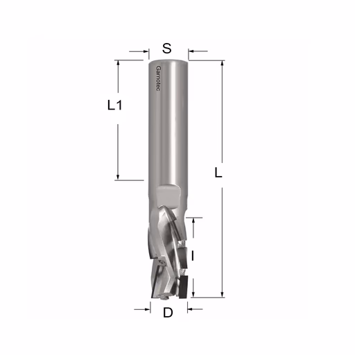 Diamantfrees negatieve PCD Z3+1 Nesting D=12mm L=70mm I=22mm (7+1 PCD)