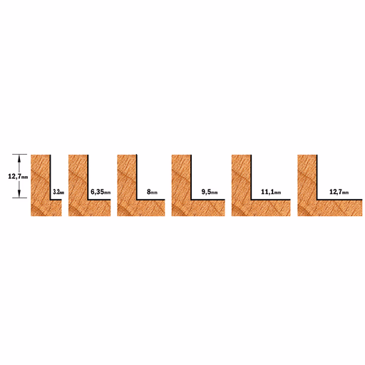 Set met rabatfrees + 6 kogellagers, HW S=8mm L=59mm I=12,7mm