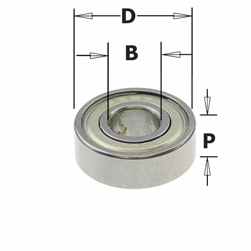 Standaard kogellager D=15mm B=6mm P=5mm