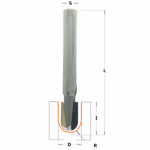 Bolle radiusfrees, DP D=9,5mm L=57mm I=9,5mm R=4,8mm