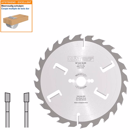 Meerbladzaag (dik) met ruimertanden D=350mm B=30mm K=4,2mm Z30