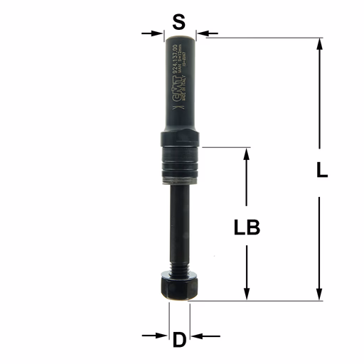 Spindel zonder kogellager S=12mm L=100mm LB=57mm