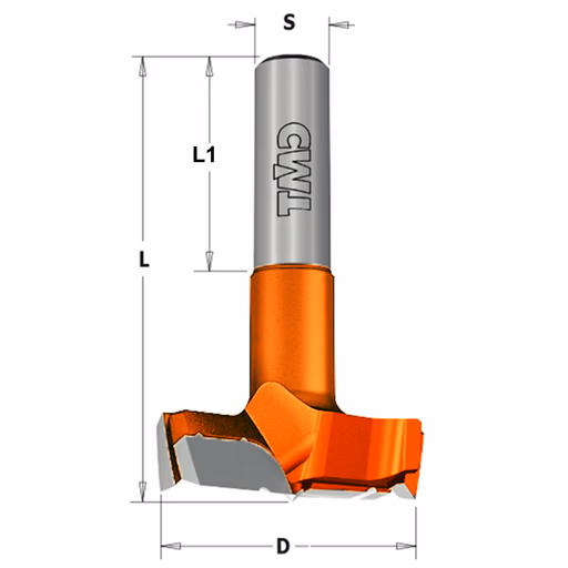 Cilinderkopboor D=25, links L=70mm L1=26mm · 369.250.42