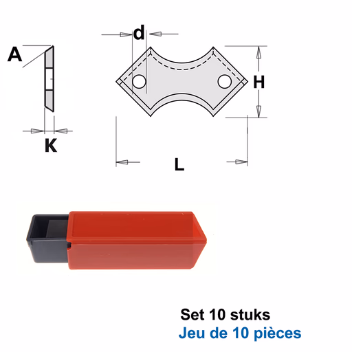 HWM wisselmessen (per 10 st.) L=40mm H=21mm R=12mm d=4,2mm
