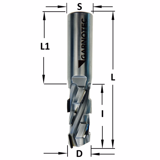 Diamant frees met scherende snij-plaketten 20° D=20mm L=105mm I=45mm Z2+2 (10+1 PCD) · 142.724.62G