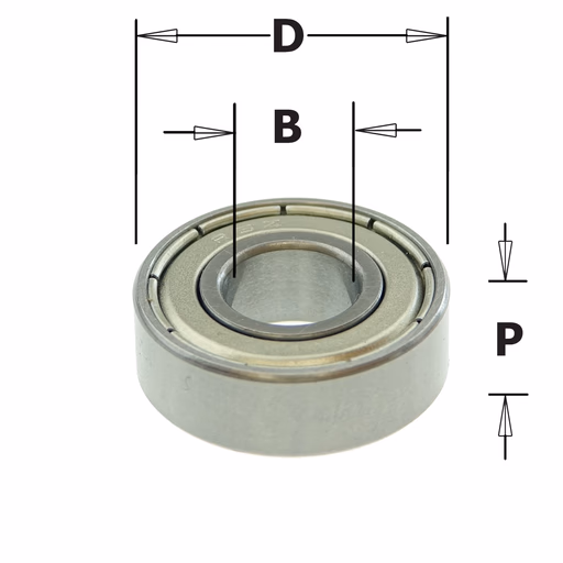 Standaard kogellager D=22,2mm B=9,52mm P=7mm