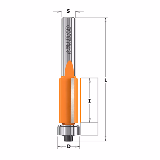 Uitloopfrees met kogellager, HW D=12,7mm L=84,5mm I=41mm