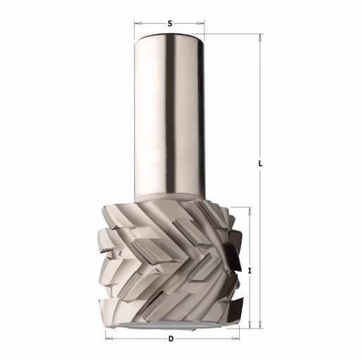 Diamant frees met 40° scherende snij-plaketten L=80mm I=23mm Z3+3 (9 DP)