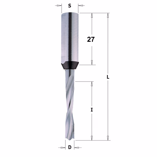 Drevelboor, rechts D=6mm L=70mm L1=31,5mm I=30mm