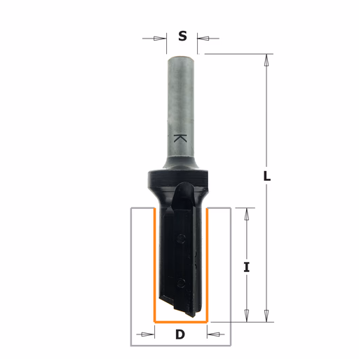 Rechte groeffrees, HWM D=10mm S=8mm L=70mm I=30mm