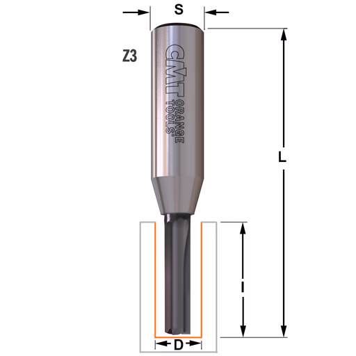 Groeffrees met rechte snijkoppen, HWM D=8mm S=12mm L=76,2mm I=32mm