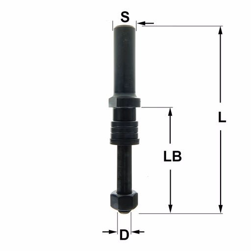 Spindel zonder kogellager S=1/2" L=97mm LB=47mm