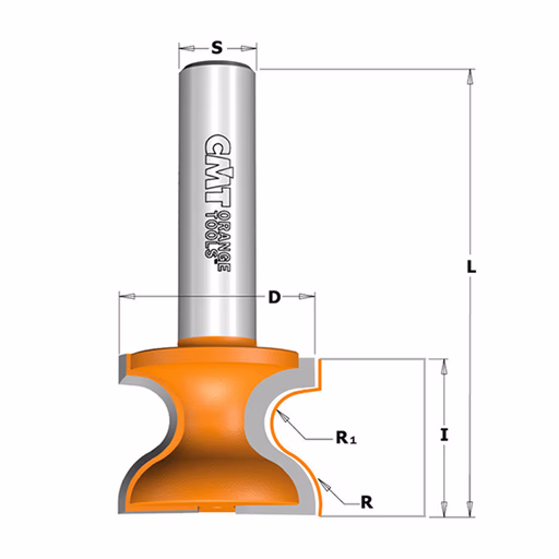 HW vensterbankfrees, HW D=38,1mm L=86mm I=35mm