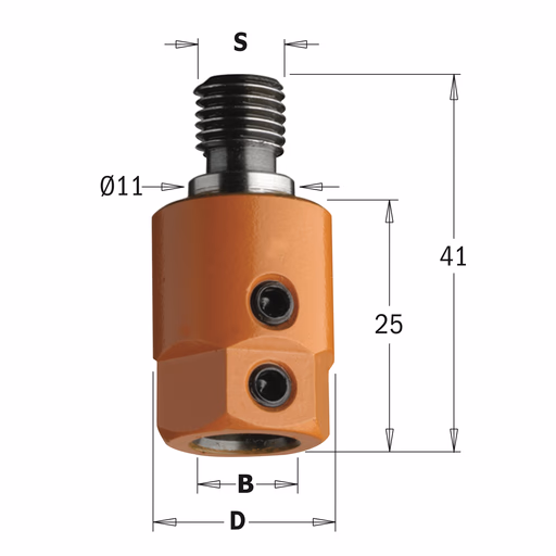 Boorhouder met centreer 11x4 mm, links · 305.000.02