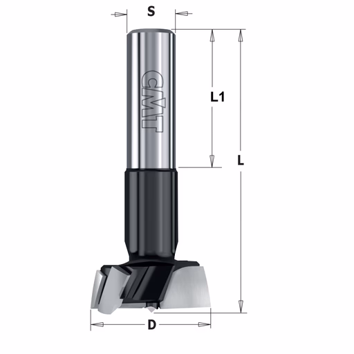 Cilinderkopboor D=25, rechts S=10mm L=57,5mm L1=26mm · 317.250.41