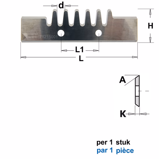 Speciale mes voor freeskop Garniga (per 1 st.)