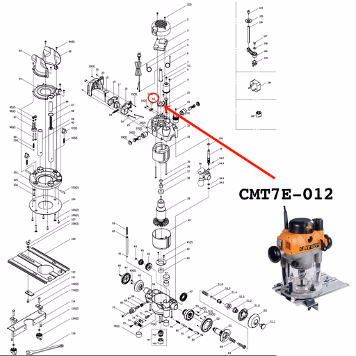 Bovensluitstuk, · CMT7E-012