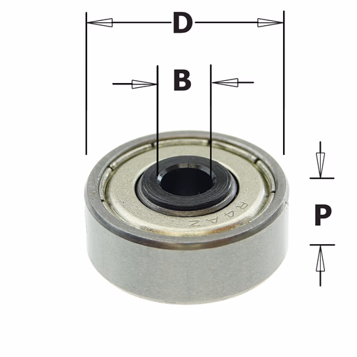 Standaard kogellager D=19mm B=4,76mm P=7,5mm