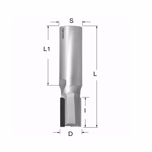 Diamantfrees PCD Z1+1 D=18mm L=80mm I=25mm (3 PCD+1 HM)